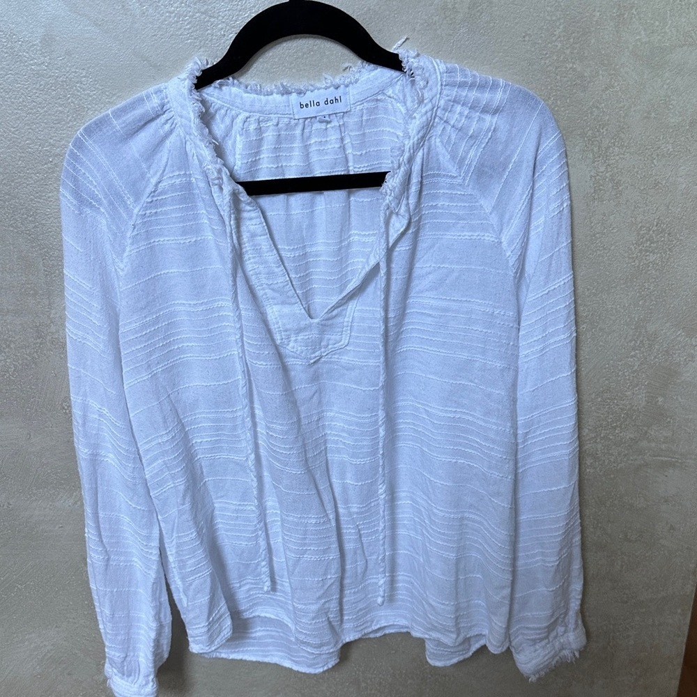 Bella Dahl Textured White Blouse made in US sz medium - Picture 10 of 10